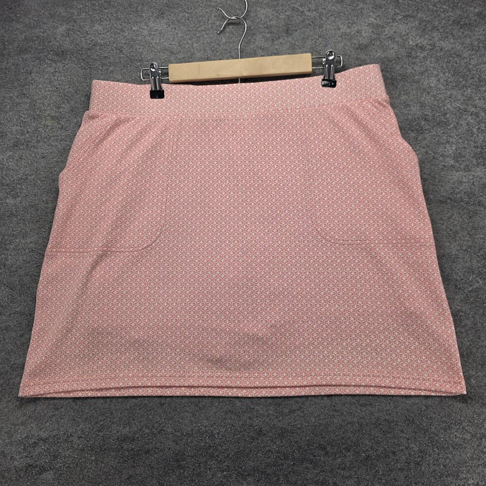 Croft & Barrow Skort Womens L Pink Geometric Stretch Pockets Athletic Short